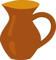 Flat Style Olive Jug Icon In Brown Color. vector