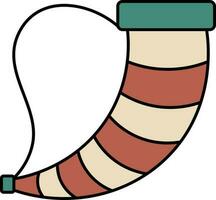 Drinking Horn Icon In Teal Green And Brown Color. vector