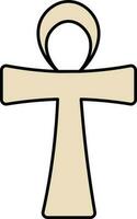 Ankh Icon In Brown Color. vector