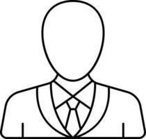 Faceless Man Cartoon Icon In Linear Style. vector