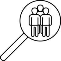 Black Stroke Illustration Of Search People Icon. vector