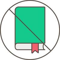 No Book Icon In Green And Red Color. vector