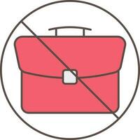 No Briefcase Icon In Red Color. vector