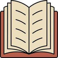 Open Book Icon In Brown Color. vector