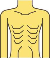ilustración de demacrado cuerpo icono en amarillo color. vector