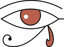 Horus Eye Icon In Brown And White Color. vector