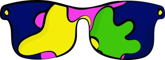 Isolated Holi Goggles Flat Icon In Colorful. vector