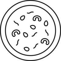 Isolated Dry fruit Plate Icon In Black Line Art. vector