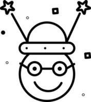 Snowman face Icon In Linear Style. vector