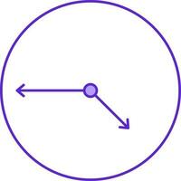 Flat Style Clock Violet And White Icon. vector