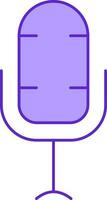 Flat Style Microphone Violet Icon Or Symbol. vector
