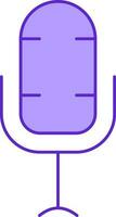 Flat Style Microphone Violet Icon Or Symbol. vector