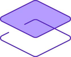 Violet And White Layer Icon In Flat Style. vector