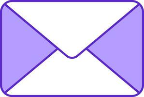 White And Violet Mail Icon In Flat Style. vector