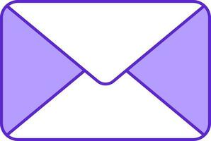 White And Violet Mail Icon In Flat Style. vector