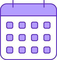 Flat Style Calendar Icon In Violet And White Color. vector