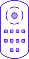 plano estilo remoto icono en Violeta y blanco color. vector