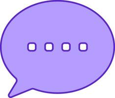 Flat Message Bubble Icon In Violet Color. vector