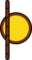 Yellow And Brown Illustration Of Stick And Round Shield For Danda Or Lathmar Holi Icon. vector