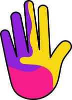 Isolated Colorful Hand Icon In Flat Style. vector