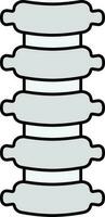 Grey Spine Icon In Flat Style. vector