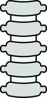 Grey Spine Icon In Flat Style. vector