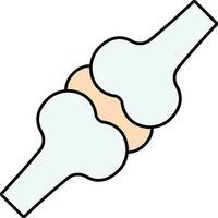 Knee Joint Icon In Gray And Peach Color. vector