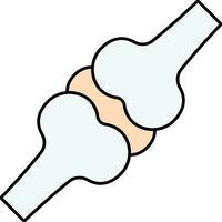 Knee Joint Icon In Gray And Peach Color. vector