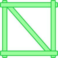 Flat Wooden Crate Icon In Green Color. vector