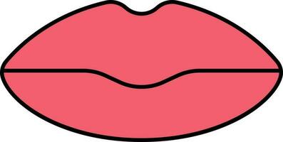 Red Lips Flat Icon Or Symbol. vector