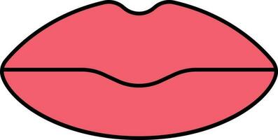 Red Lips Flat Icon Or Symbol. vector