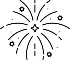 Firework Icon In Line Art. vector