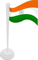 Flat Illustration Of Wavy Indian National Flag Element. vector