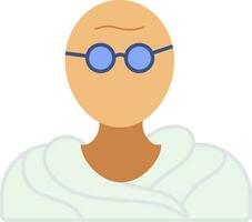 aislado mahatma Gandhi icono en plano estilo. vector