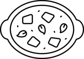 Illustration Of Masala Tikka Icon In Thin Line. vector