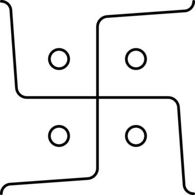 Black thin Line Art Of Swastika Symbol Or Icon.