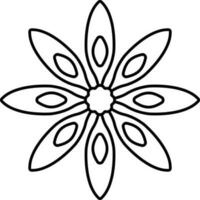 Isolated Anise Flower Linear Icon. vector