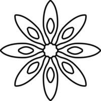 Isolated Anise Flower Linear Icon. vector