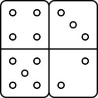 Dice Game Icon In Black Thin Line Art. vector