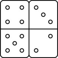 Dice Game Icon In Black Thin Line Art. vector