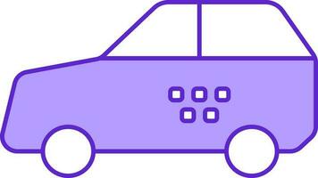 Violeta inteligente coche icono en plano estilo. vector