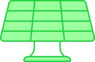 aislado solar panel icono en verde color. vector