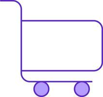 aislado compras carro Violeta icono en plano estilo. vector