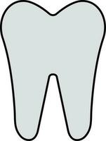plano estilo diente icono en gris color. vector