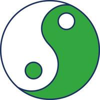 Green And White Taoism Symbol Or Icon. vector