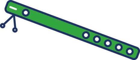 Isolated Green Flute Icon In Flat Style. vector