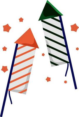 Illustration Of Colorful Rocket Icon.