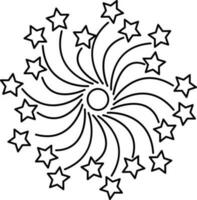 Firework Icon In Line Art. vector