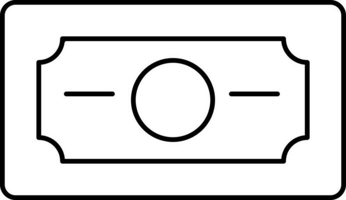 Isolated Money Or Banknote Icon In Stroke Style.