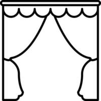 Isolated Curtain Icon In Black Line Art. vector